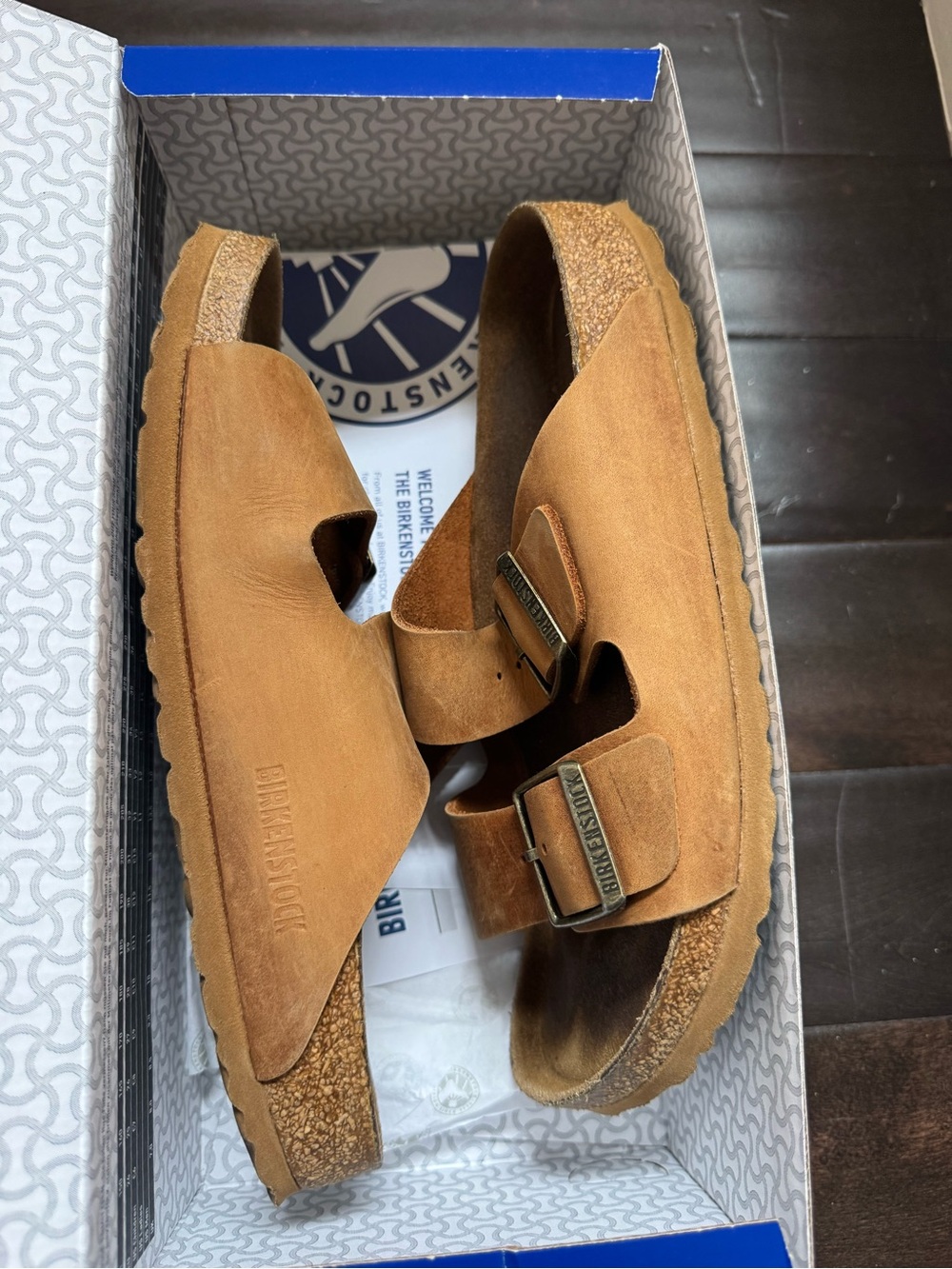 Birkenstock Tan Suede Arizona Sandals with Buckles （38）
